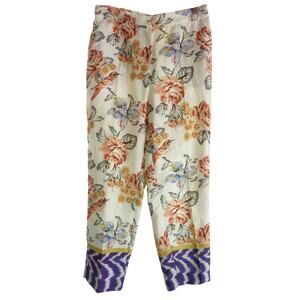 Zara Floral Bird Tropical Spring Garden Pants Womens Size Small